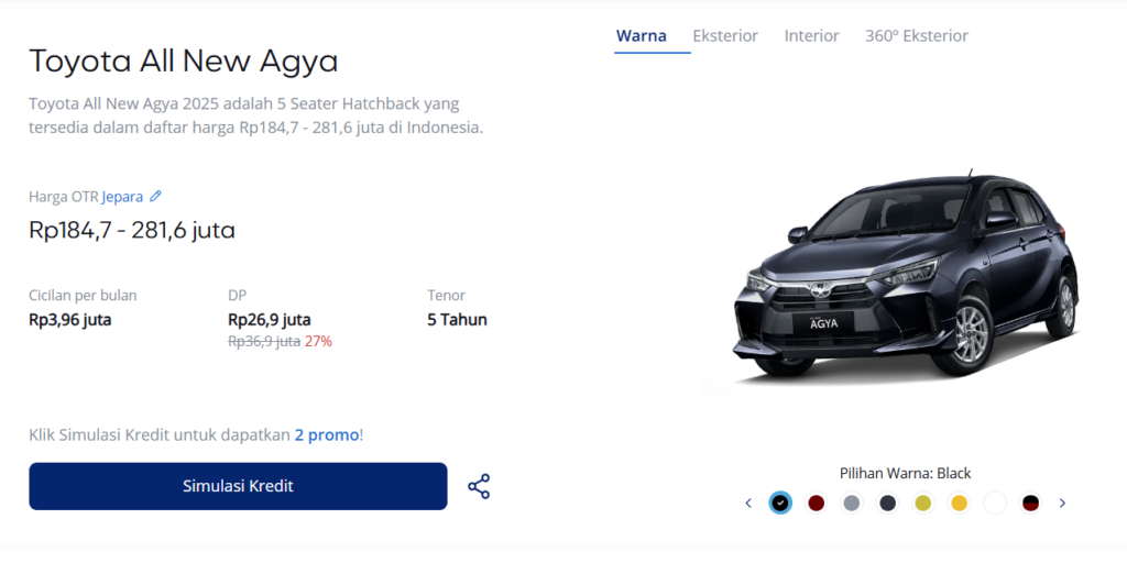 Toyota Agya 1.0 G M/T