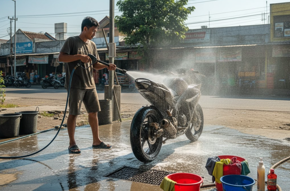 Mau Buka Usaha Cuci Motor di 2025? Begini Rincian Modal, Alat, dan Proyeksi Keuntungannya